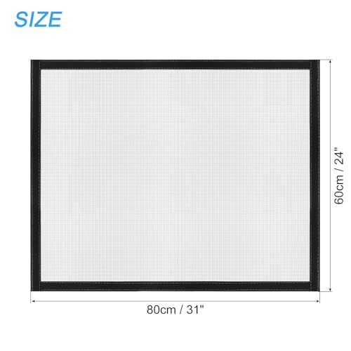 uxcell Window Screen Mesh, 24" x 31" DIY Fiberglass Netting Mesh Black Frame with Hook and Loop Adhesive Edging Grey Mesh for Bedroom, Living Room, Kitchen by uxcell - Image 2