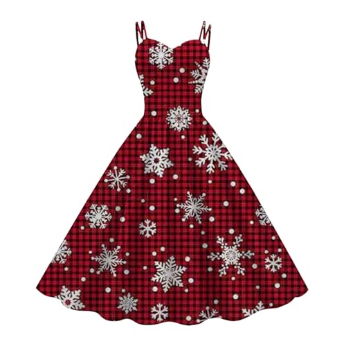 Meaunzyl Weihnachtsmann Kleid Damen A-Line Minikleid Lustige Kleidung Plus Size Weihnachtskleid Kurviger Druck Weihnachtskleid Damen Party Weihnachten...