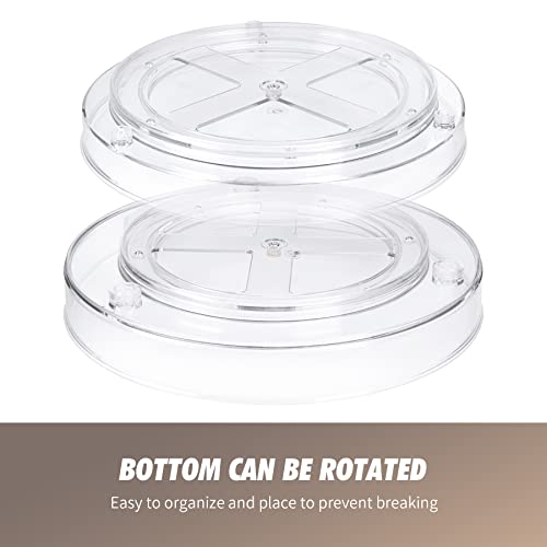 Spesh 2 Pcs Lazy Susan Turntable 360° Rotating Cupboard Organizers for Cabinet Fridge Turntable Organisers Rotating Spice Racks for Kitchen(27x4.3cm+23.5x3.6cm) - Image 3
