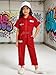 LOLANTA Boys Girls Fashion Jumpsuit Zip-Front Coveralls Hip Hop Street Dance Outfit Role Play Outfits for Kids (Red, 6-7)