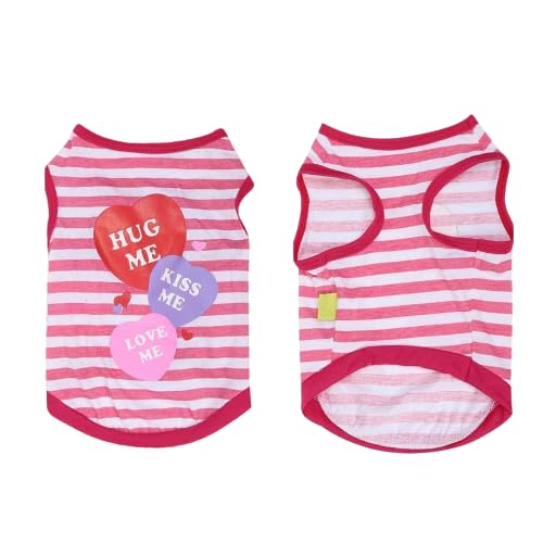 KUTKUT Stripe Print T-Shirt for Small Dogs | Cotton Sleeveless Shirt for ShishTzu, Maltese, Poodle etc (Size: L, Chest Girth 45cm, Back Length 35cm) (B0963ZXZB9) Amazon Price History, Amazon Price Tracker