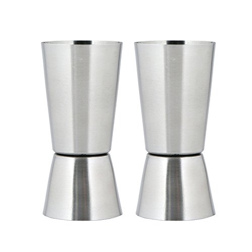 Kosma Set of 2 Stainless Steel Jigger | Peg Measure | Dual Measure Spirit Measuring Cup - 30/60 ml