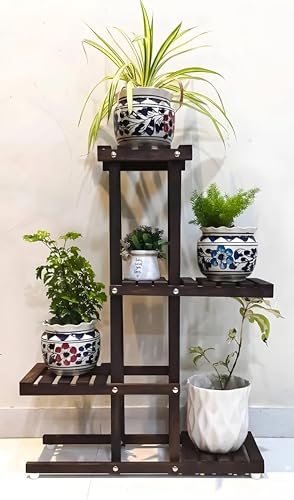 Dime Store Wooden Plant Stand for Balcony Outdoor Indoor Plants Stand Foldable Display Rack Storage Rack for Patio Garden Yard (Medium)