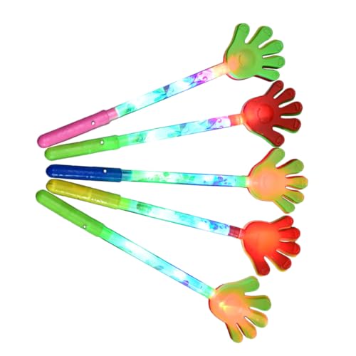 Healifty 5 piezas Palmas de Mano Luminosas para Aplaudidor de Cinco Dedos Plástico Seguro para Fiestas Conciertos y Celebraciones Festivas