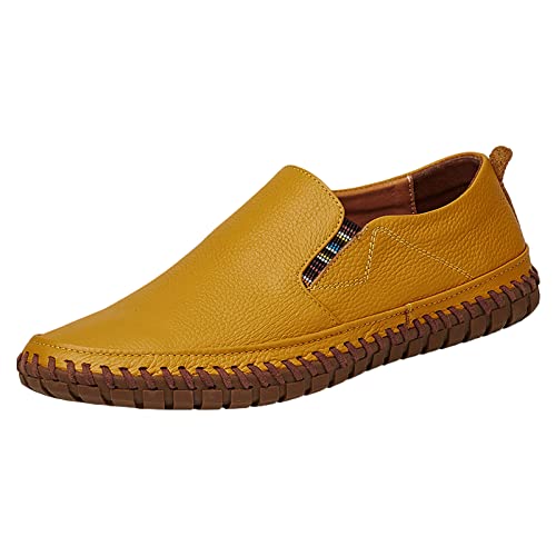 Mocasines de hombre en cuero plano con diseño transpirable y suela flexible rismart