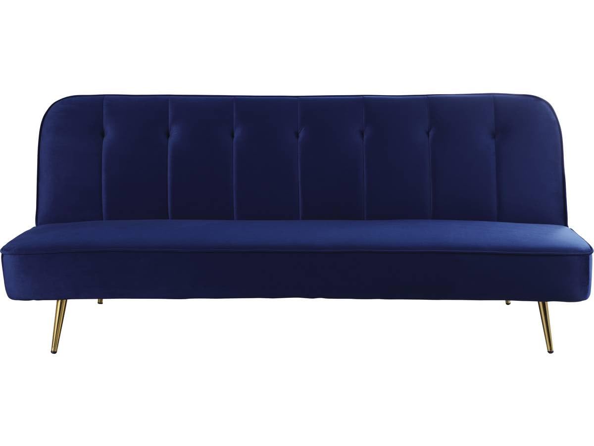 Habitat et Jardin Canapé Clic Clac en Velours James - 180 x 83 x 75 cm - 3 Places - Bleu foncé