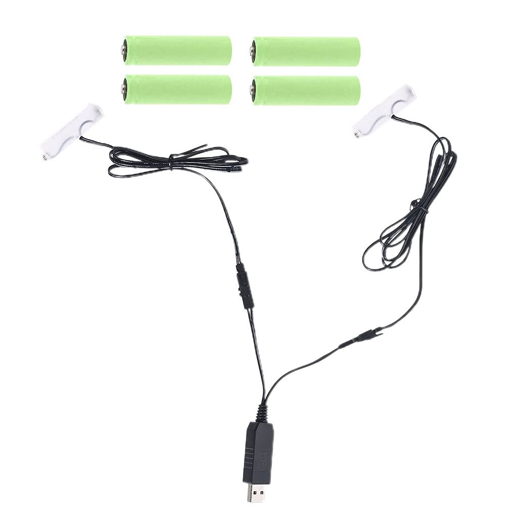 Elnwnnkc 2in1 AA Battery - USB Power Supply Replace 1-4pcs1.5V AA Batteries for Clock Camera Torch