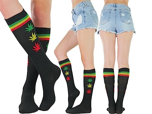 Image of ToBeInStyle Women's Colorful Patterned Design Knee High Socks