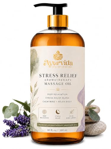 Image of Stress Relief Aromatherapy Massage Oil - Relaxing Spa Massage Oil for Better Sleep, Full Body Relaxation & Calming Skin Nourishment | 300ml