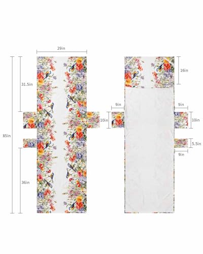 Vintage Flowers Beach Lounge Chair Towel Cover, Soft Chaise Lounge Towel with Side Pockets Patio Pool Chairs Cover for Beach/Pool Sunbathing 29x85 Spring Floral Botanical Pastoral