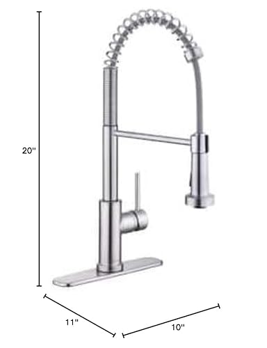 Glacier Bay Paulina Single-Handle Spring Neck Pull Down Sprayer Kitchen Faucet in Stainless Steel