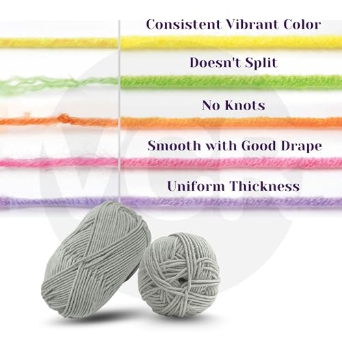 Image of VCR Light Grey Yarn, 100 Grams Hank, 190 Meters Length, Acrylic Ball for Crochet and Knitting, Soft Crosia Threads, Pack of 1 Yarn, Suitable for DIY Crafts