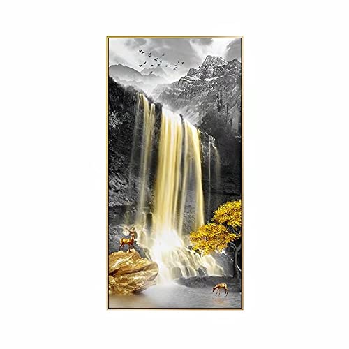 Peinture Diamant 5D DIY Ruisseau d'Or 70x140cm - Kit Point de Croix Broderie Adulte