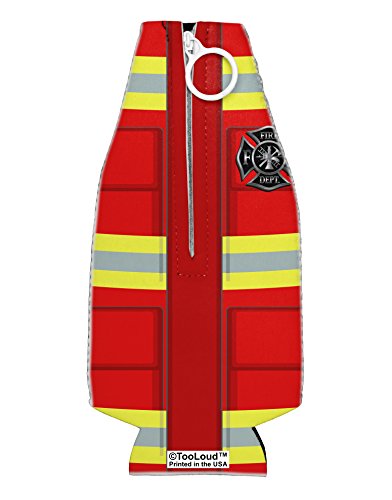 TooLoud Firefighter Red AOP Collapsible Neoprene Bottle Insulator All Over Print