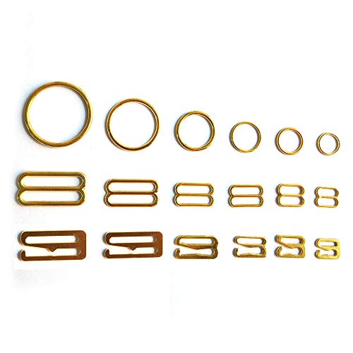 150 Pcs / Lot Metal Lingerie Adjustment Strap Slides Hardware Sewing Clips Clasp Hooks For Bra Strp Gold Color (8Mm) #TOP7