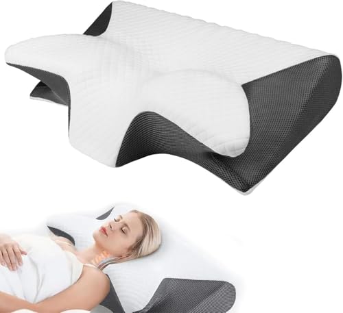 SOCLING Almohada relaxia,elvedia Almohada,relaxia antironquidos,Antironquidos para La Cama,Cervical Ergonómica Funda De Cremallera De Tejido Retirable Lavable Antialérgica
