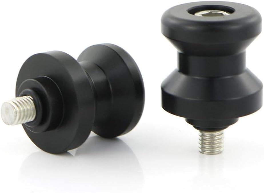 Motorcycle Swing Arm Spool Screw Slider Stand Bobbin 10mm M10x1.25 Plastic Black