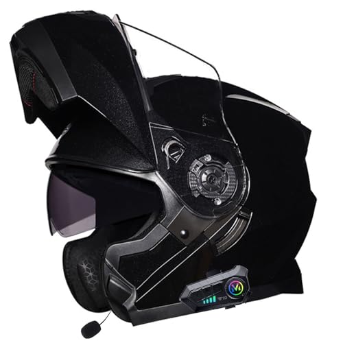 Casco Moto Modulare Bluetooth ECE Omologato Casco Reversibile con Doppia