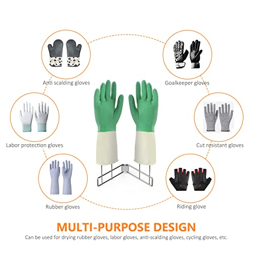 Kitchen Glove Holder,Stainless Steel Glove Rack,Kitchen Vertical Glove Support Multi-Purpose Glove Drain Rack,Collapsible Kitchen Glove Drying Stand,Rubber Glove Drying Rack,Mitten Drying Rack #TOP3