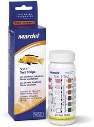 Mardel 5-in-1 Test Strips (Freshwater/Saltwater), 25-Count