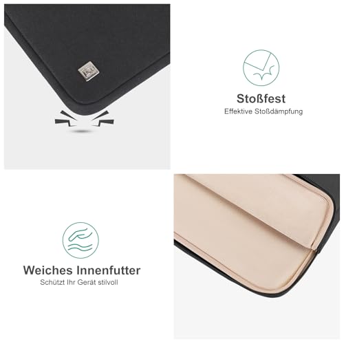 DOMISO Funda para Portatil Ordenador 13 Pulgadas,Funda para MacBook Air 13 M4 M3 M2 2025,MacBook Pro M2,iPad,DELL,Lenovo,HP,ASUS Chromebook,Laptop PC Case Sleeve,con Paquete de Accesorios,Negro - imagen 5