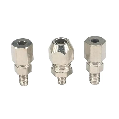 5pcs M5/M6 /M8 Male To 4mm/6mm Nickel Plated Brass Compression Union Fitting (Size : M5x0.8, Color : Fit For Tube OD 6mm)