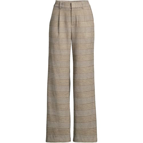 Lands' End Women's Brushed Flannel High Rise Pleated Wide Leg Pants3