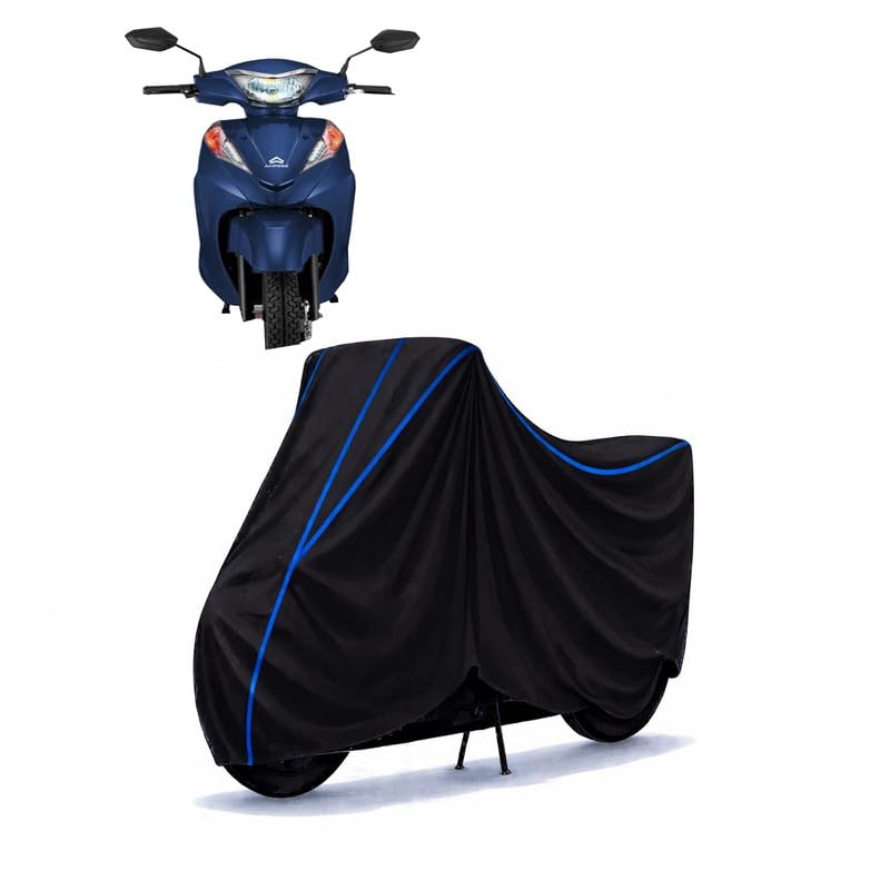 Image of Scooty Cover Water Resistant for Magnus LT | Universal Scooter & Bike Cover | Heavy Duty UV Dust, Rain & Scratch Protection | Elastic Fit All Weather Indoor Outdoor | Black with Blue Piping