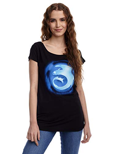 Preisvergleich Produktbild Drachenzähmen leicht gemacht Shining Symbol Frauen T-Shirt schwarz XL