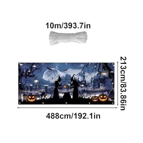 Décorations effrayantes extérieures Halloween grand format sorcière - 5