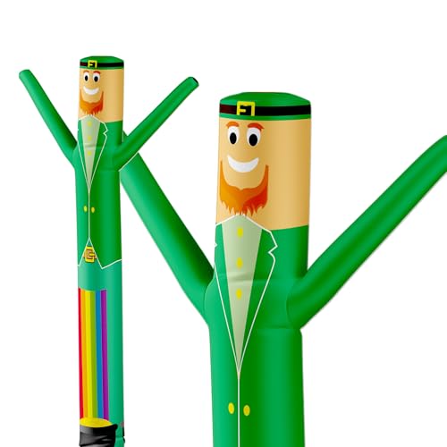 LookOurWay Air Dancers Inflatable Tube Man Attachment - 10 Feet Tall Wacky Waving Inflatable Dancing Tube Guy for Business Promotion - Blower Not Included - St. Patricks Day Themed - Leprechaun
