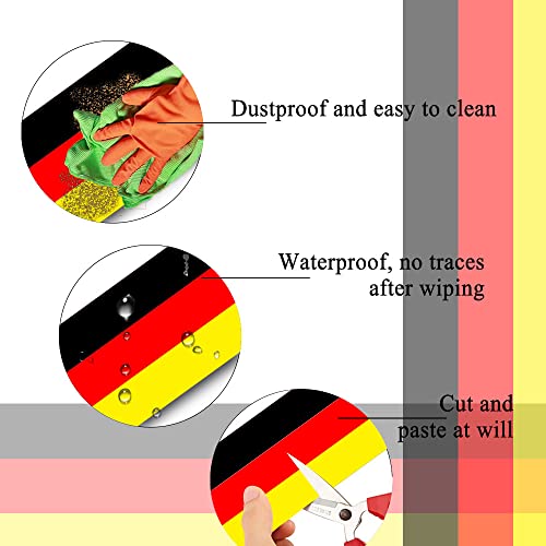 78"X5.9" Germany Flag Color Stripe Decal Sticker, Diy Modifed Stripe Decal Waterproof Decoration For Hood, Roof, Side Fenders, Front Grill, Front&Rear Bumpers, Trunk (Germany) #TOP2