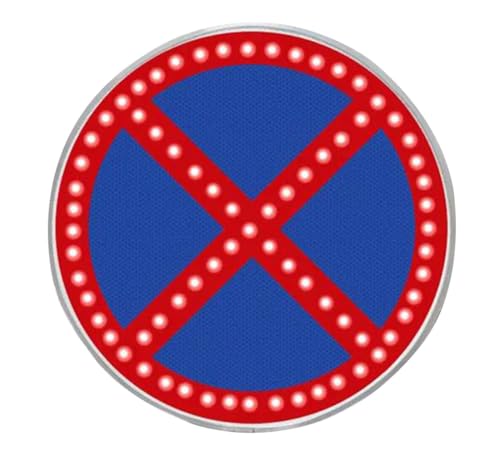 Cokvbato Panneau de signalisation routière à LED à énergie Solaire de 24 Pouces, Panneau de signalisation de stationnement Interdit