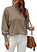WEACZZY Sweaters for Women 2026 Fall Fashion Lantern Long Sleeve Casual Lightweight Knit Tops Loose Pullover Sweater Camel L