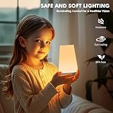 Auxmir LED Touch Night Light, 2500mAh Rechargeable LED Bedside Table Lamp with RGB Color Changing, Dimmable Brightness, Remote Control, Portable Lamp for Bedroom, Living Room, White - Image 6