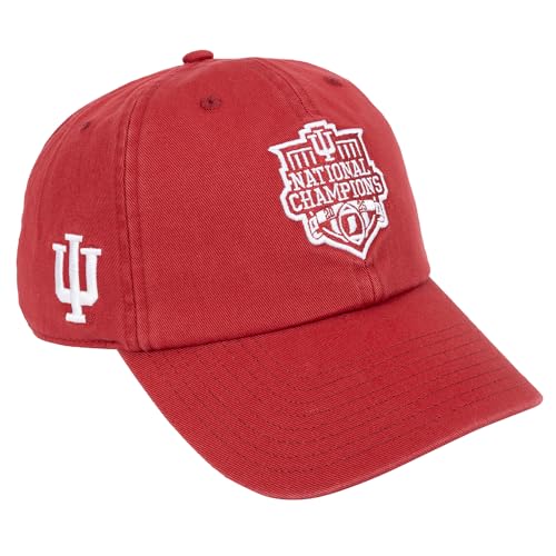 Desert Cactus Indiana University Baseball Hat Hoosiers Bloomington Brimmed Embroidered Hats Cap Adjustable Cloth Strap Adult (Style T1 2025 Football Championship) Red