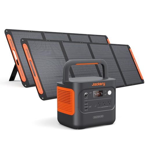 Jackery Solar Generator 2000 v2 with 2x200W Solar Panels, 2042Wh/2200W LiFePo4 Portable Power Station, 20ms UPS Home Backup, USB-C PD 100W Fast Charging for Power Outages, Emergencies, Camping & RVing