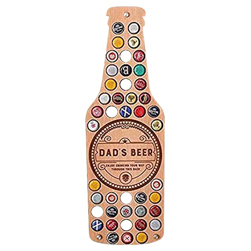 NSXIN Bierkarte Kronkorken Karte aus Holz, Flasche Bierflasche Kronkorken Sammler für 40-60 Kronkorken, Lustige Bier Geschenk-Idee (Typ A)