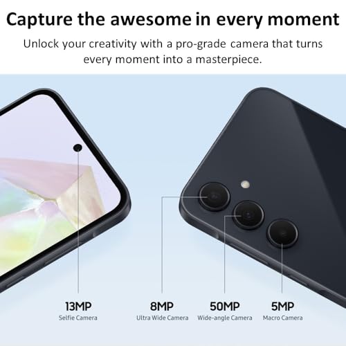SAMSUNG Galaxy A35 5G (128GB, 2024) 6.6" 120Hz AMOLED, Octa-Core (5nm), 50MP Triple Camera (Fully Unlocked for AT&T, T-Mobile, Verizon, Global 4G VoLTE) A356U (w/ 128GB SD Card, Navy) (Renewed) - Imagen 5