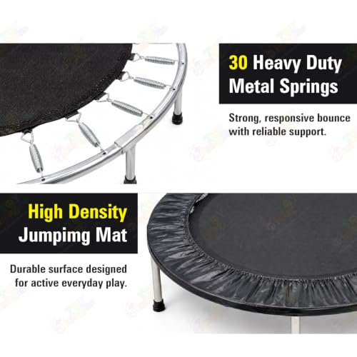 Image of Toy Imagine 48-Inch Mini Trampoline for Kids & Adults, Heavy-Duty Rebounder