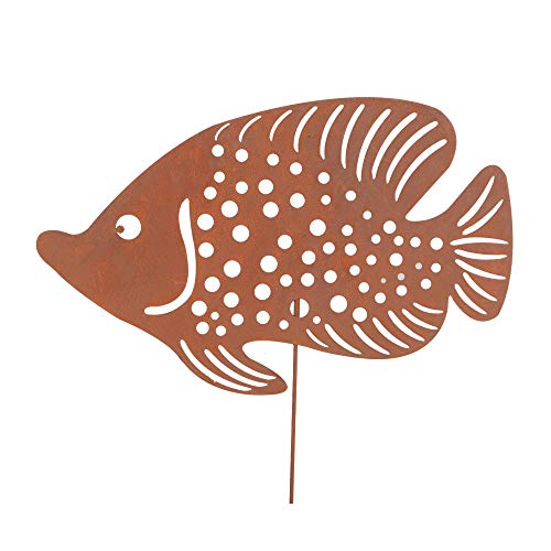 UNUS Gartenstecker Rost Fisch Lang klein