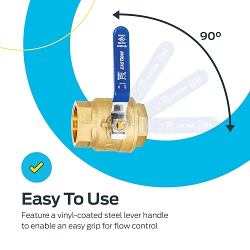 Image of Eastman 2 Inch IPS Heavy Duty Full Port Ball Valve, Brass Plumbing Fitting, 20055LF