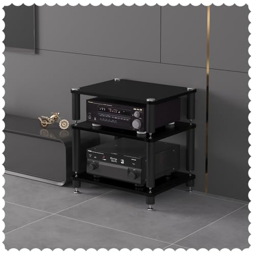 Support HiFi anti-vibration avec 3 étagères pour salon et bureau chic
