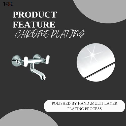 Image of 10X Brass Wall Mixer CP-9077 Non-Telephonic for Bathroom /Wall Mount Chrome Plated
