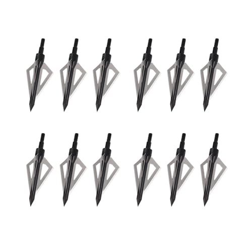 TY Archery 12 Stück Pfeilspitzen mit 100 Körnern Jagdspitzen für Carbonpfeile, Armbrüste, Aluminiumpfeile und Glasfaserpfeile im Bogenschießen
