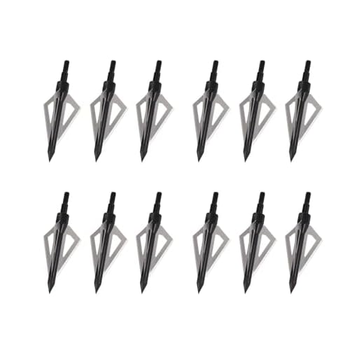 Toparchery Pfeilspitzen Jagdspitzen: 6er Pfeilspitzen 3D Pfeilspitzen 135 Grains Jagdpfeilspitzen Broadhead für Carbonpfeile, Armbrust, Alupfeile und Fiberglaspfeile beim Bogenschießen 7 TY Archery 12 Stück Pfeilspitzen mit 100 Körnern Jagdspitzen für Carbonpfeile, Armbrüste, Aluminiumpfeile und Glasfaserpfeile im Bogenschießen