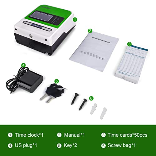 Jian Boland Thermal Time Clocks For Employees Small Business In/Out Time Punch Clock, No Ink Ribbons Or Network Needed, With 50 Time Cards & 2 Keys 0 Monthly Fee #TOP7