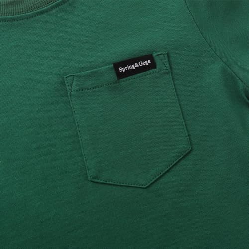 Spring&Gege Boys Short Sleeve Heavyweight Pocket T-Shirt Kids Cotton Crewneck Tee Shirts4