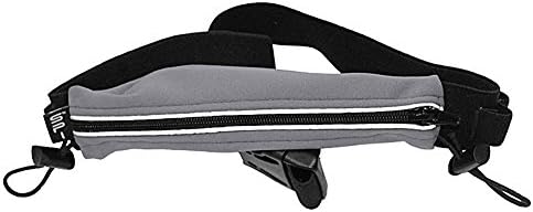 SPIbelt Endurance Race Belt with Race Bib Toggles and Reflective Trim (Grey, One Size)