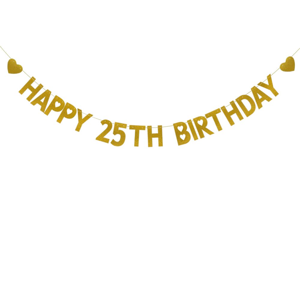 Bannière Happy 25th Birthday pré-enfilée pour décorer vite et sans effort